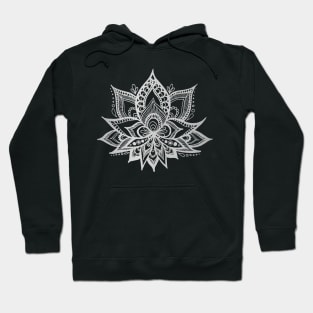 Silver Gray Lotus Flower Hoodie